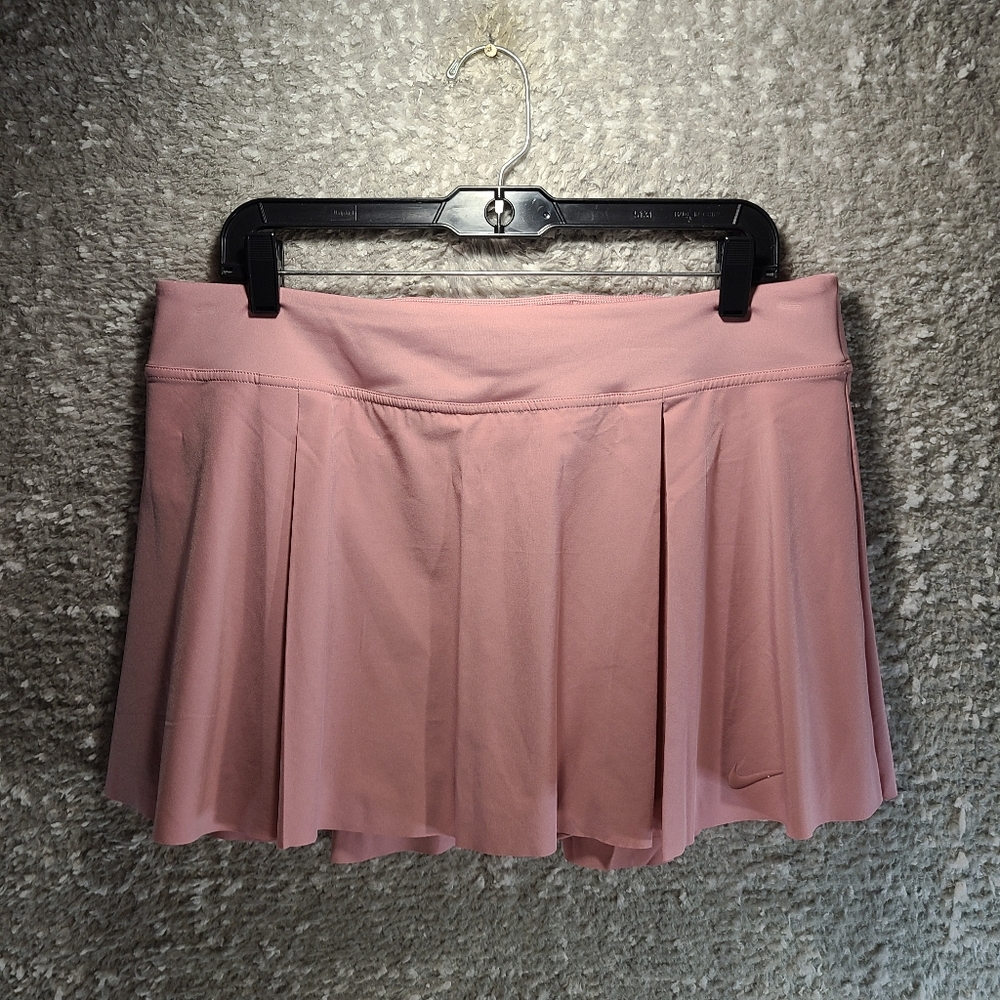 Nike Women Pleated Pull On Skort Skirt Pink XL Polyester Inner Pockets